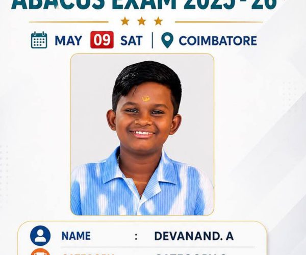 National Level ABACUS EXAM 2025-26
